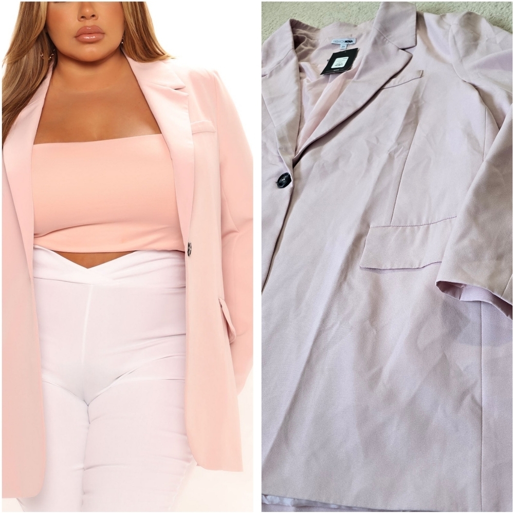 NWT Fashion Nova Charliza Blazer - Blush - Womens Size 3X